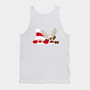 Retro Vintage Pink Santa Claus Tank Top